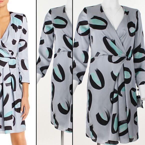 Emporio Armani Brushstroke Faux-Wrap Dress